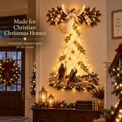 ✨ Christmas Angel Shepherd Wall Art With LED Lights