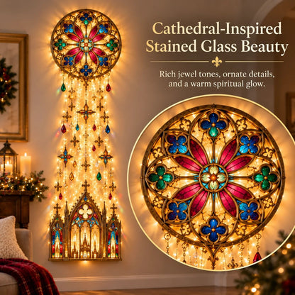 ✨ Cathedral Glow Cross Cascade Christmas Wall Light