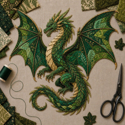 ⏳🌙 Beginner-Friendly Mythic Wilds DIY Layered Patchwork Art Kit | Complete Kit with Patterned Fabrics, Sewing Materials & Step-by-Step Guide Included 💕