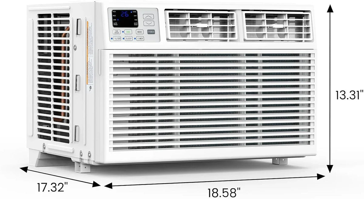 Quiet Window Air Conditioner 6000/10,000/1,2000 BTU, Window AC Unit Cooling Room 450sq.ft