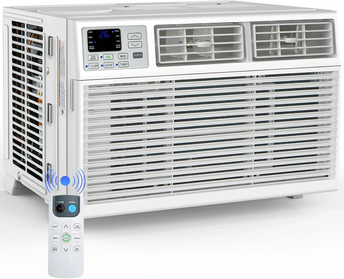 Quiet Window Air Conditioner 6000/10,000/1,2000 BTU, Window AC Unit Cooling Room 450sq.ft