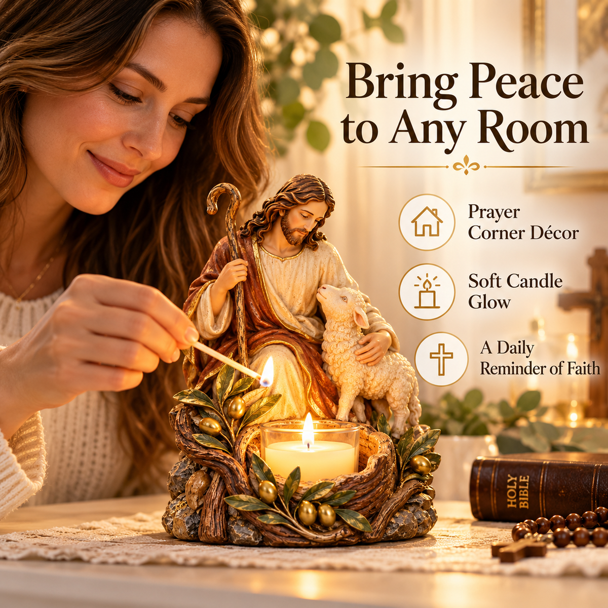 Light of Faith™ – Sacred Christian Candle Holder ✝️🕯️