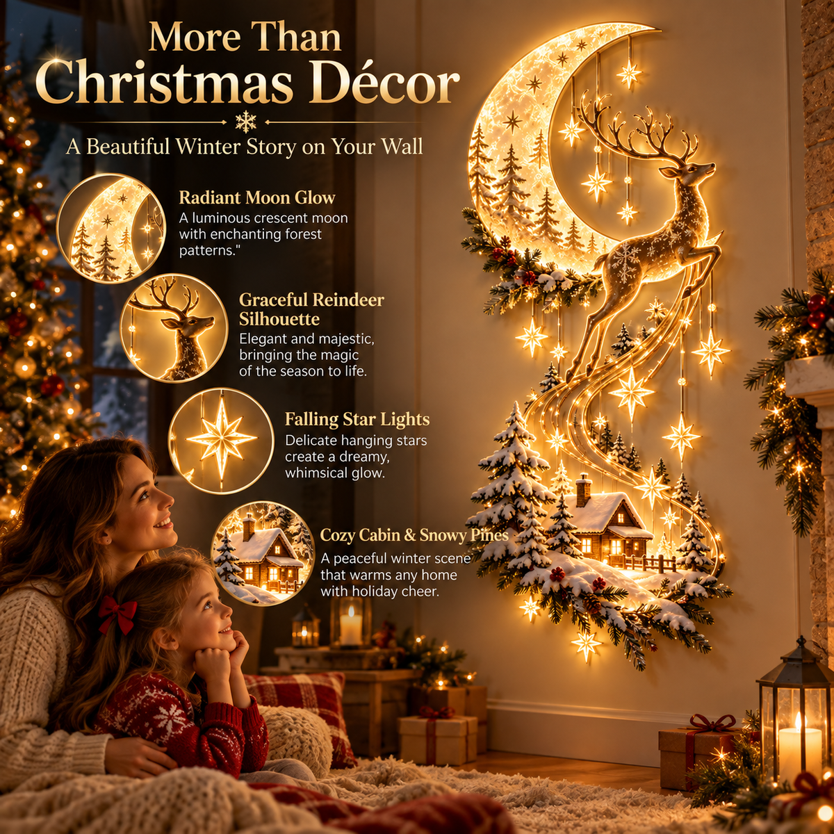 🌙 Reindeer Under the Stars™ – Cozy Christmas Cabin