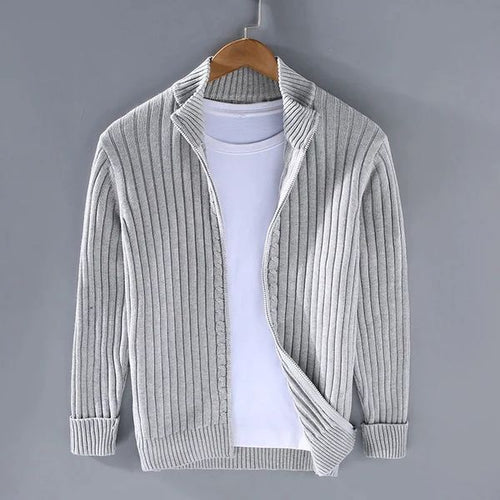 RAVELLO RIBBED ZIP CARDIGAN