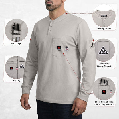Arccaptain 100% Cotton FR Welding Shirt Long Sleeve Work Shirts