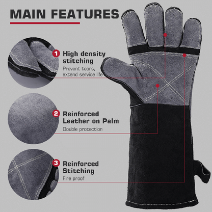 ARCCAPTAIN  16 Inch Leather MIG Welding 932℉ Heat Resistant Glove