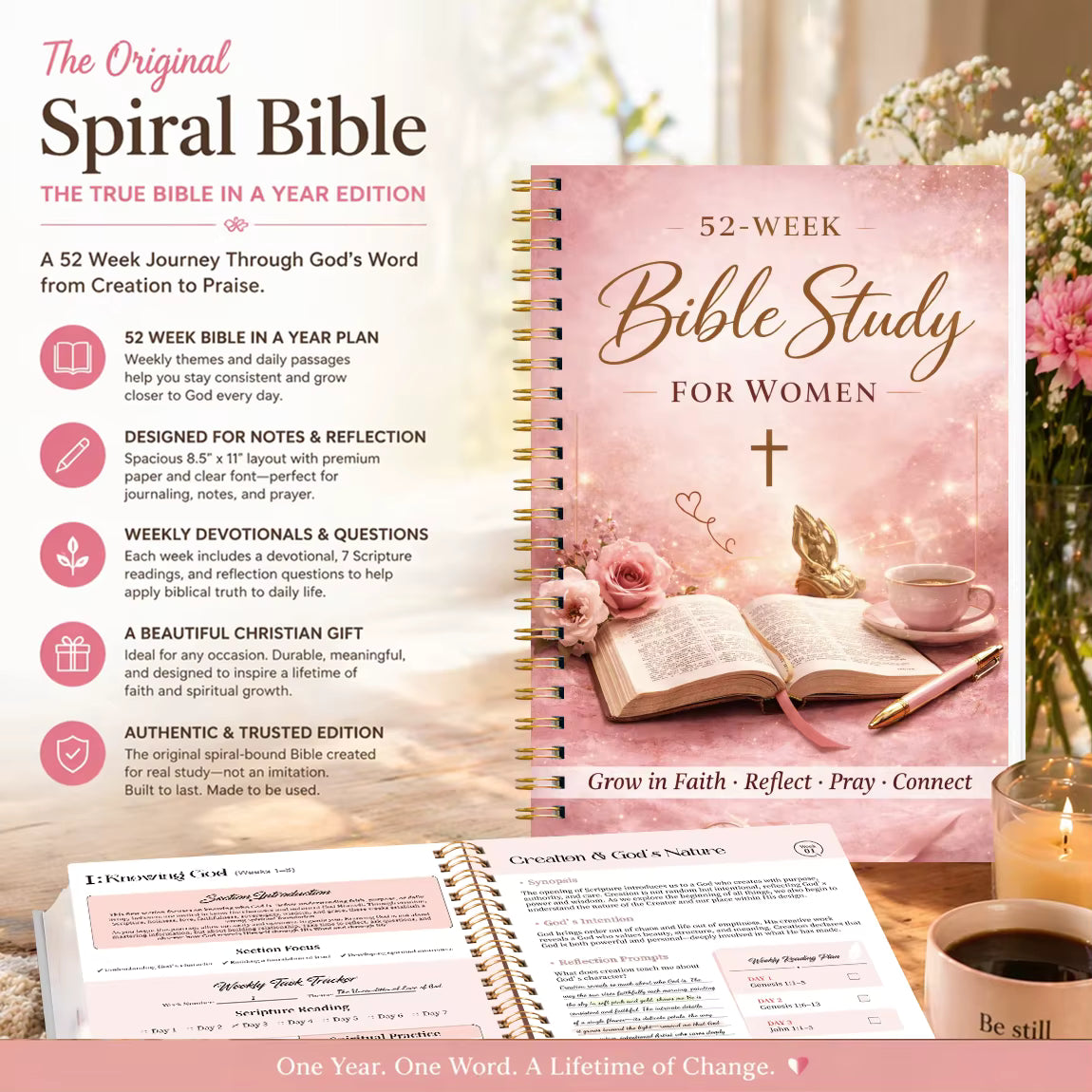 The Bible in a Year for Women: 52-Week Guided Study