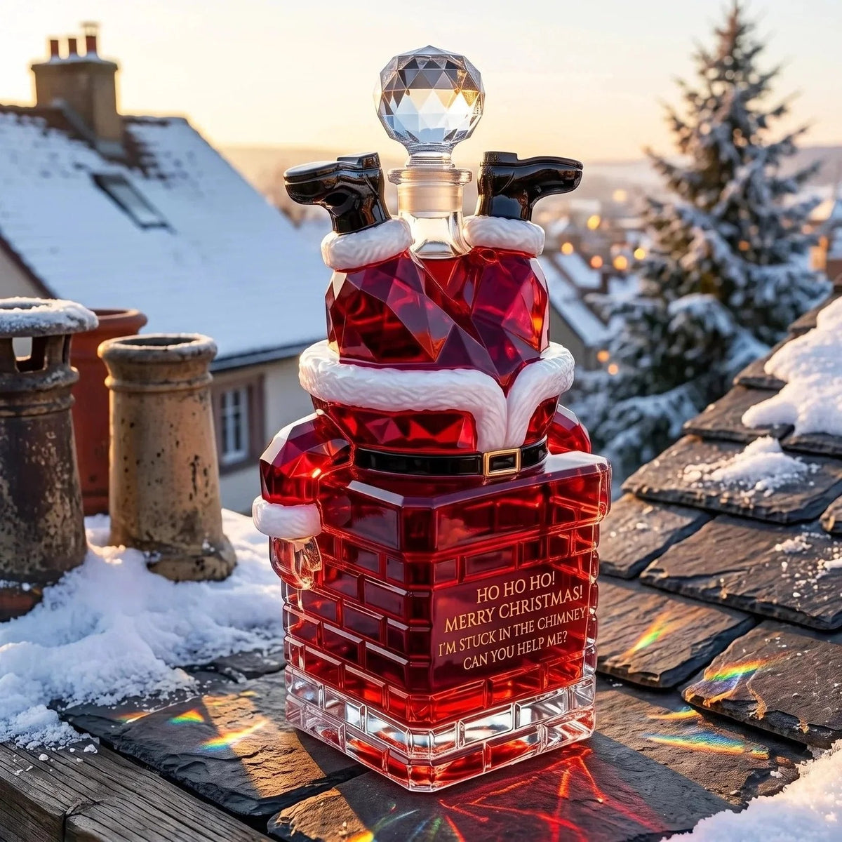 🎅 2026 Christmas Gift 50% Off-💥Santa Stuck in the Chimney Whiskey Bottle