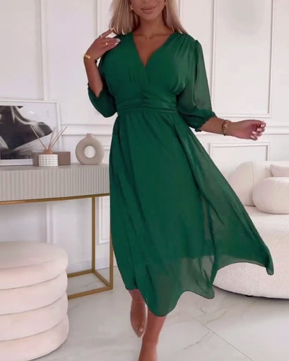 MIRA WAISTED MIDI DRESS