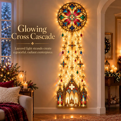 ✨ Cathedral Glow Cross Cascade Christmas Wall Light