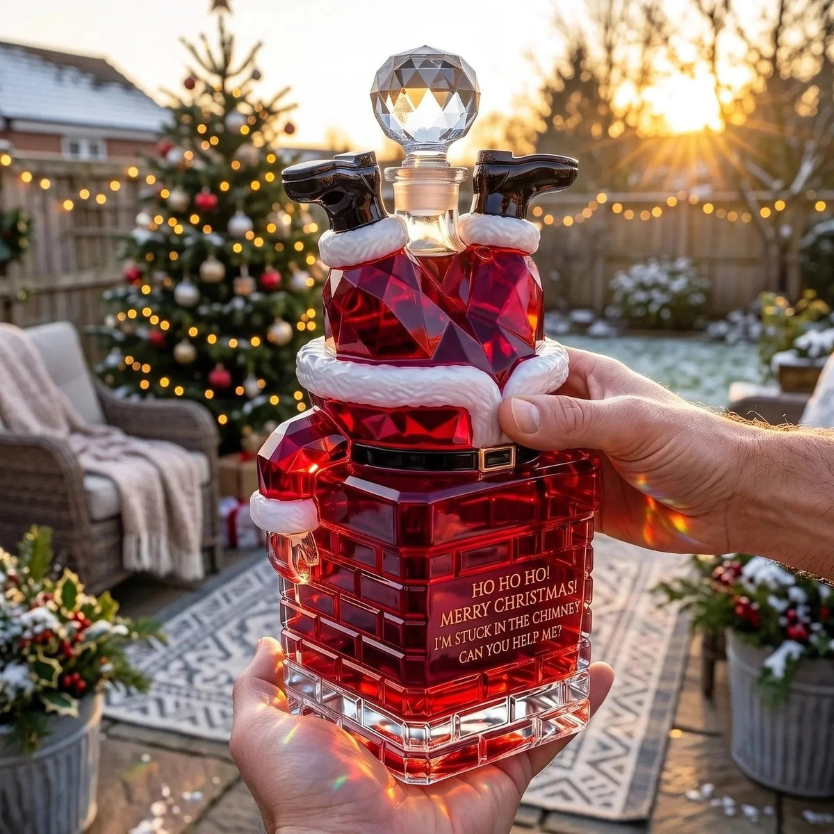 🎅 2026 Christmas Gift 50% Off-💥Santa Stuck in the Chimney Whiskey Bottle