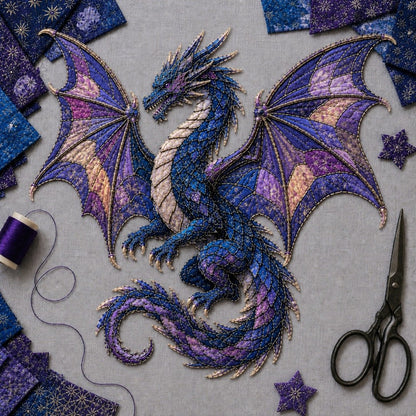 ⏳🌙 Beginner-Friendly Mythic Wilds DIY Layered Patchwork Art Kit | Complete Kit with Patterned Fabrics, Sewing Materials & Step-by-Step Guide Included 💕