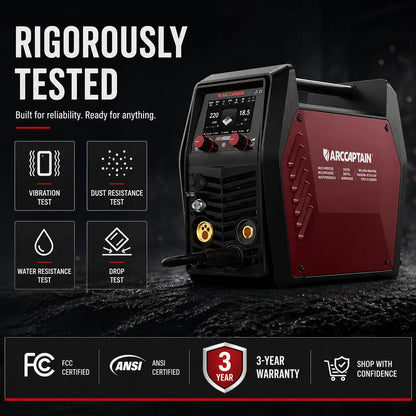 Arccaptain MIG205DP Pro Double Pulse MIG Welder For Aluminum