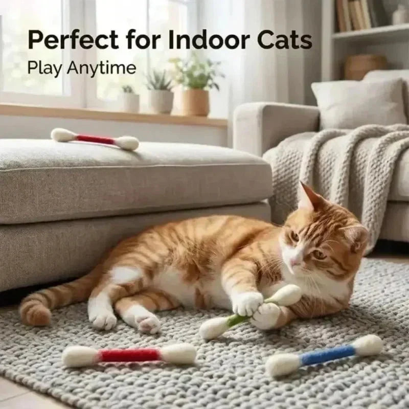 😻Interactive Swab Cat Toy with Catnip